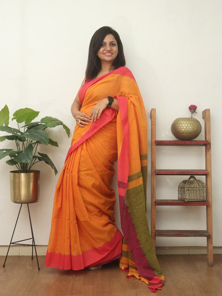 Ball Buti Khadi Cotton Saree – Monamaar