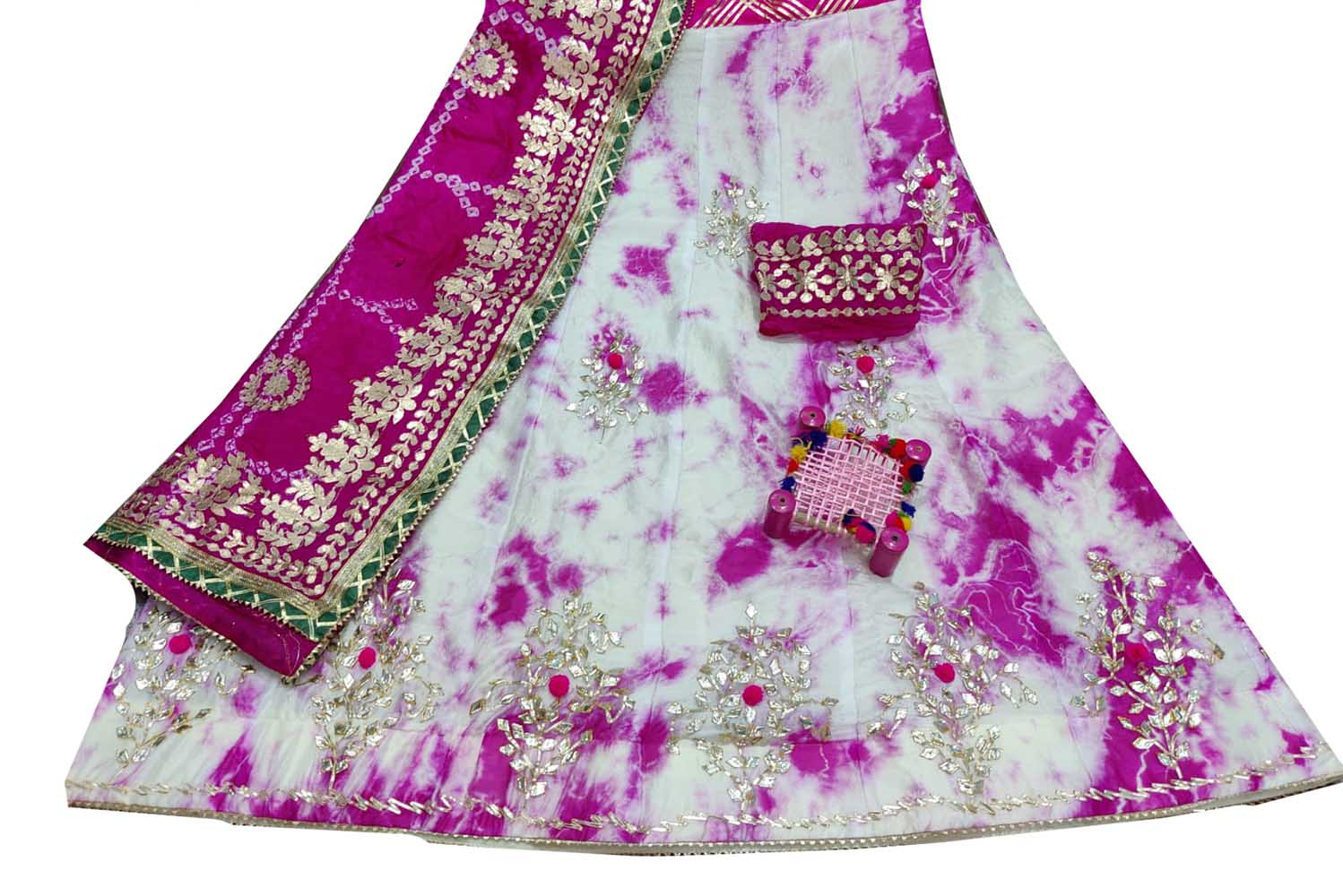 Buy Yellow Lehenga Cotton Chanderi Embroidery Gota Patti Leaf Neck Set For  Women by SHIKHAR SHARMA Online at Aza Fashions.
