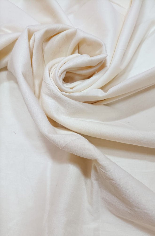 Off White Plain Cotton Fabric ( 1 Mtr) - Luxurion World