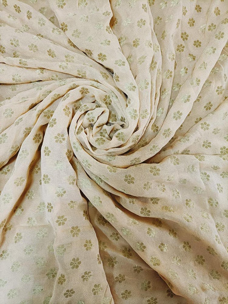 Pastel Banarasi Pure Georgette Fabric 1 Mtr