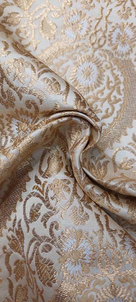 Pastel Banarasi Silk Fabric ( 1 Mtr ) - Luxurion World