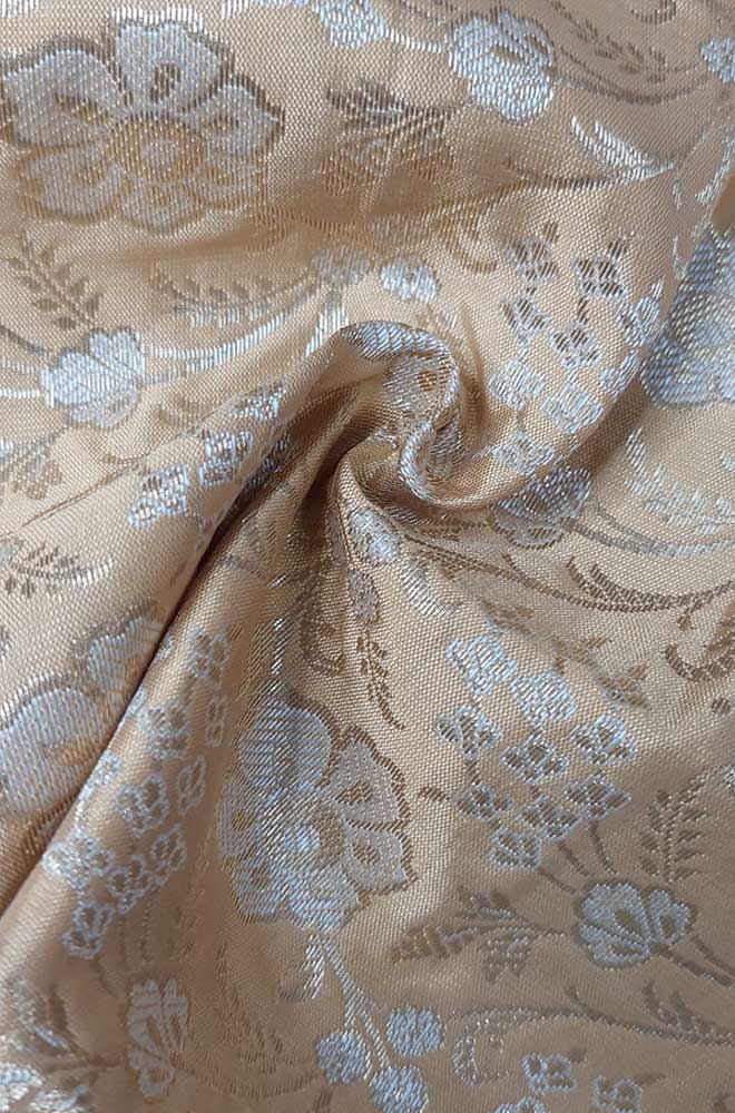 Pastel Banarasi Silk Fabric ( 1 Mtr ) - Luxurion World