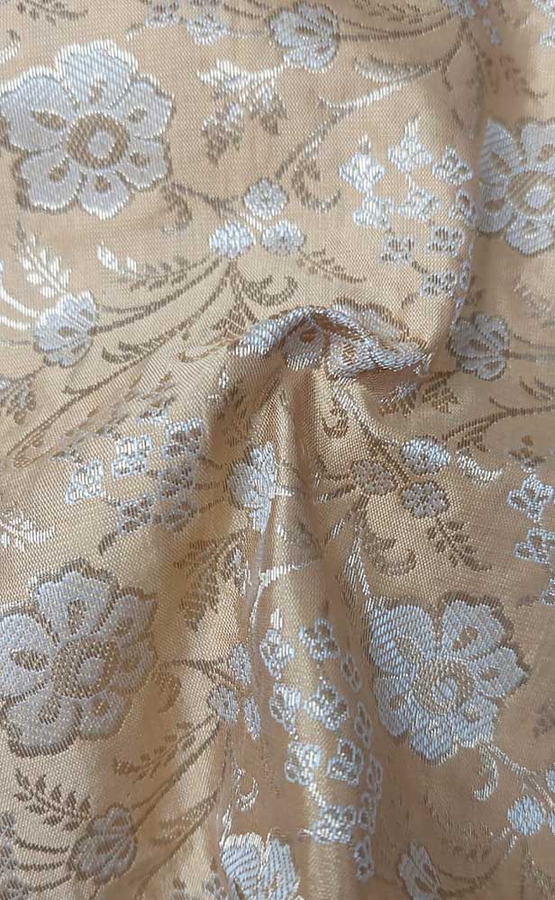 Pastel Banarasi Silk Fabric ( 1 Mtr ) - Luxurion World