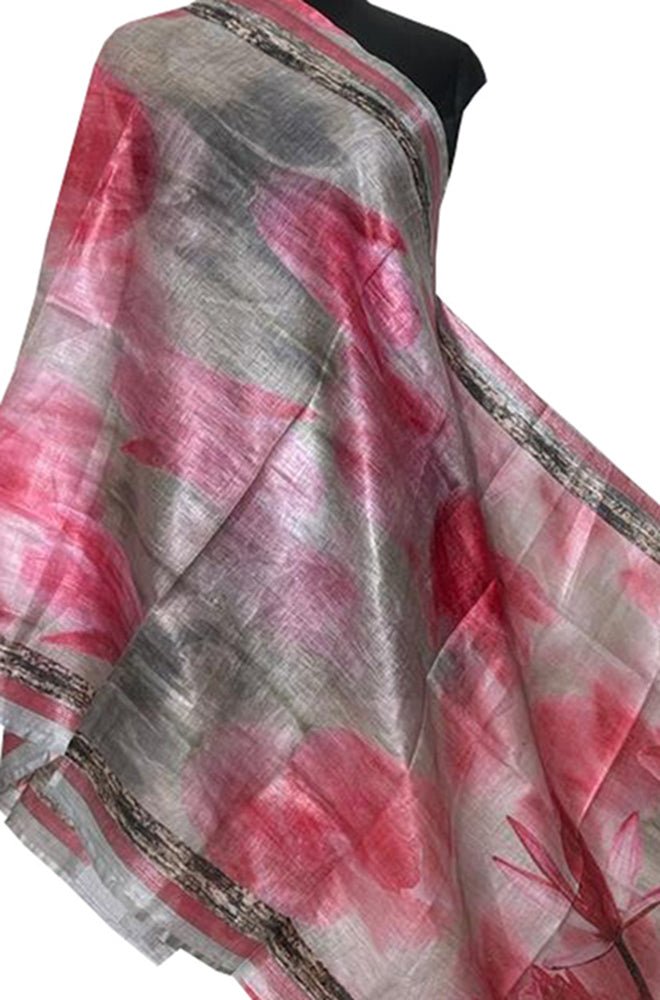 Pastel Digital Printed Linen Floral Design Dupatta - Luxurion World