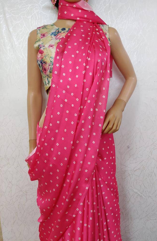 Pink And Navy Blue Soft Silk Trendy Saree